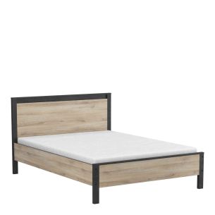 Lit 140x190 en bois imitation chêne kronberg - LT179