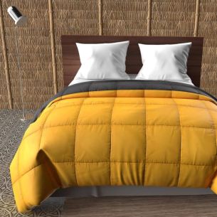 Couette bicolore moutarde et anthracite mi-saison 350g 