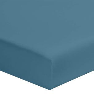 Drap housse bleu minéral 100% coton biologique bonnet 30 cm