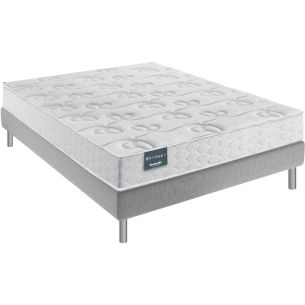 Ensemble Dunlopillo 100% latex 7 zones 18cm LAVANDE, matelas, sommier, pieds 140x190 (fond blanc)