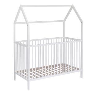 Lit bébé cabane évolutif en bois massif 60x120