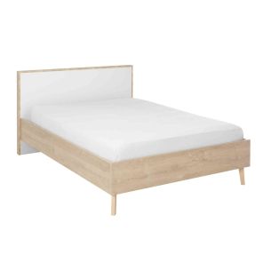 Lit adulte en bois imitation chêne clair - LT5046-2