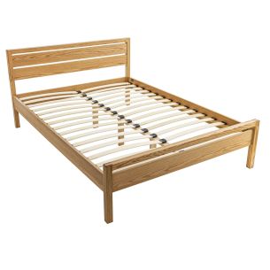 Lit avec planches et tête de lit intégrée en bois massif - LT17013
