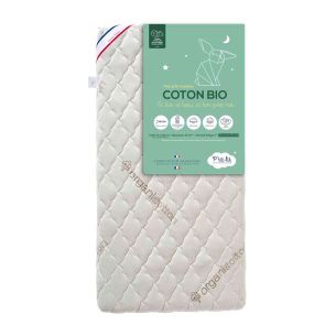 Matelas bébé sans traitement déhoussable coton bio