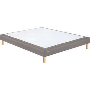 Sommier déco taupe confort ferme 15 cm avec pieds Bultex Mediano