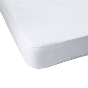 Protège matelas 140x190 cm Bonnet 40cm - AUBIN 100% coton gratté 2 faces,  environ 220g/m²