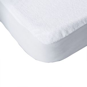 Protège matelas coton bio molleton bonnet 27 terre de nuit blanc 200x200 -  2 personnes TERRE DE NUIT Pas Cher 