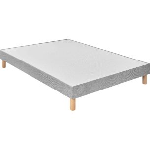 Sommier déco gris universel 15cm pieds inclus 140x190 (fond blanc)