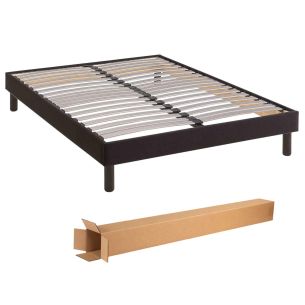 Sommier kit déco noir tapissier 140x190