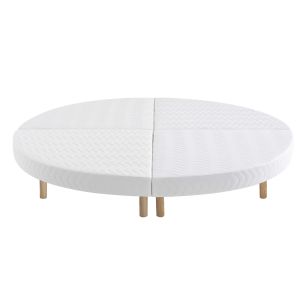 Sommier rond tapissier blanc 13 cm Lune - SOMEO diamètre 215