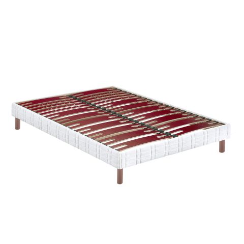 Sommier Bultex confort morphologique bi-lattes 14 cm + pieds