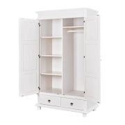Armoire coloniale 2 portes persiennes 8 tiroirs en bois d'acajou massif