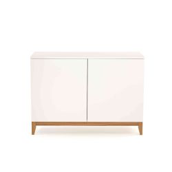 Commode 2 portes en bois massif blanc - CF0030