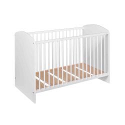 Lit bébé en bois massif avec sommier réglable en hauteur 60x120