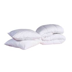 Pack couette mi-saison 350g et oreiller éco naturel moelleux enveloppe coton bio Someo