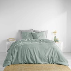 Parure de lit coton lavé Linette Sauge