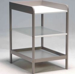 Table à langer en bois massif avec 2 étagères de rangement LUDO