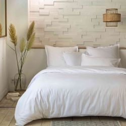 Parure de lit percale unie blanc