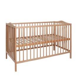 Lit Bebe A Barreaux En Bois Naturel 60x1