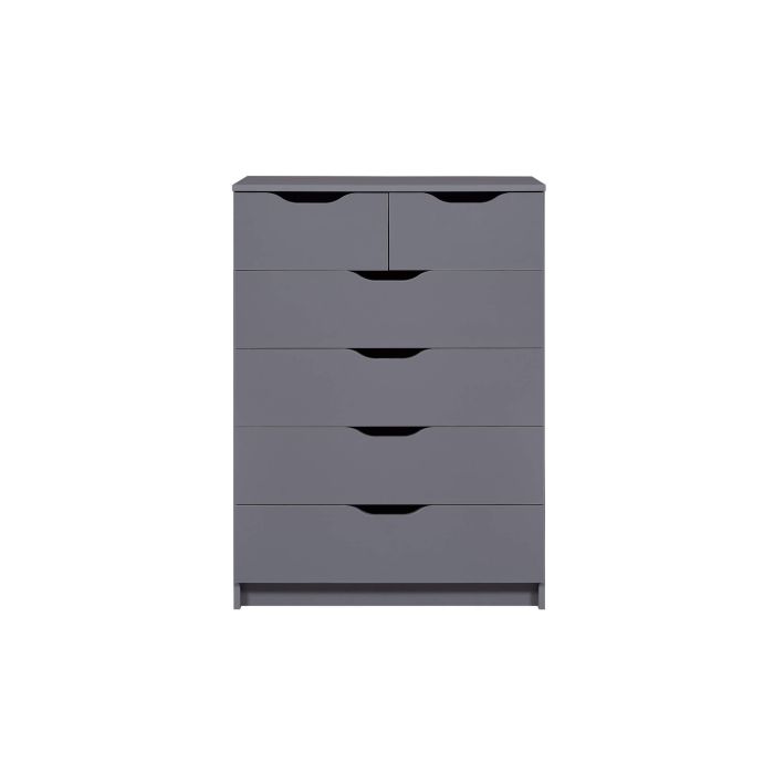 Commode 6 rangements en bois gris anthracite - CO12098 Commode 6 rangements en bois gris anthracite - CO12098