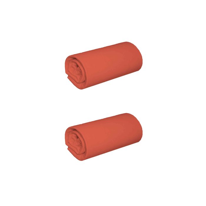 Lot de 2 draps housse jersey orange terracotta bonnet 40 cm