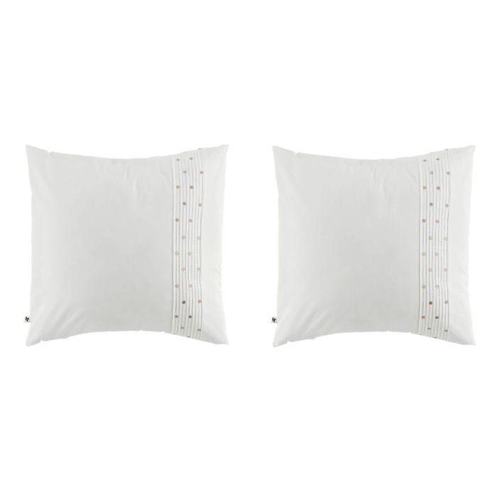 Lot de 2 taies d'oreiller brodées plis religieuses