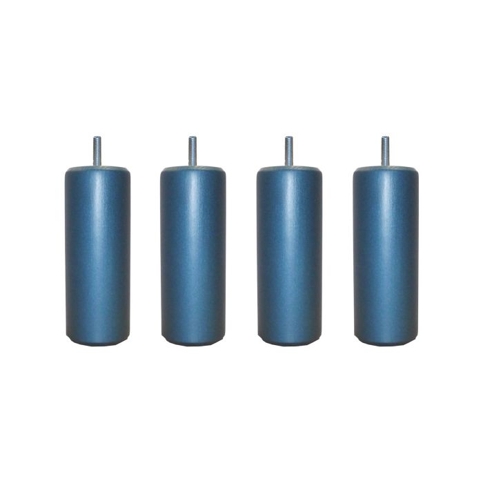 4 pieds cylindriques bleu paon 