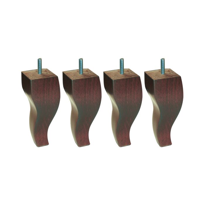 4 pieds Louis XV bois noyer rustique 15 cm 4 pieds Louis XV bois noyer rustique 15 cm