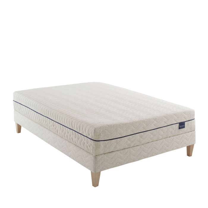 Ensemble matelas naturel ressorts et latex naturel, sommier et pieds Aube 600 - SOMEO Ensemble matelas naturel ressorts et latex naturel, sommier et pieds Aube 600 - SOMEO