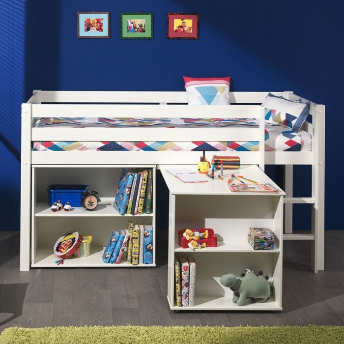 Bibliothèque pour lit mezzanine 90x200 blanc - Terre de Nuit Bibliothèque pour lit mezzanine 90x200 blanc - Terre de Nuit