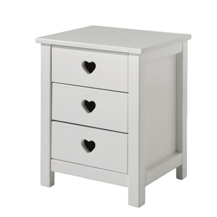 Chevet 3 Tiroirs en Bois Blanc CH2001