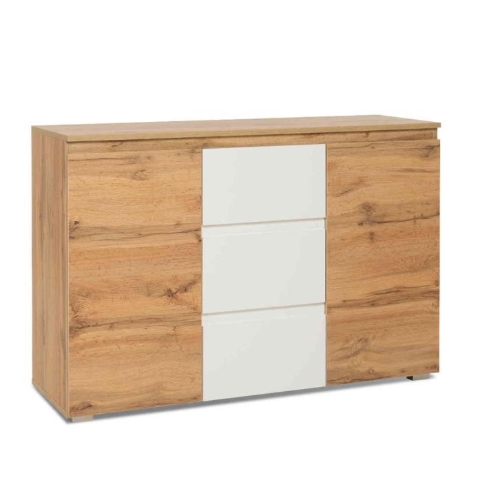 Commode deux portes trois tiroirs