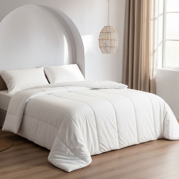 Pack couette été et oreiller moelleux bio de face