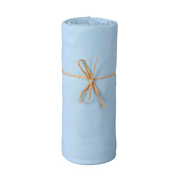 Drap housse bébé jersey bio bleu