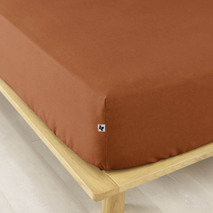 Drap housse flanelle orange