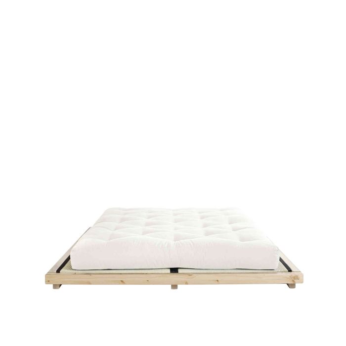Ensemble lit futon style japonais naturel 180x200 + tatami + matelas futon écru