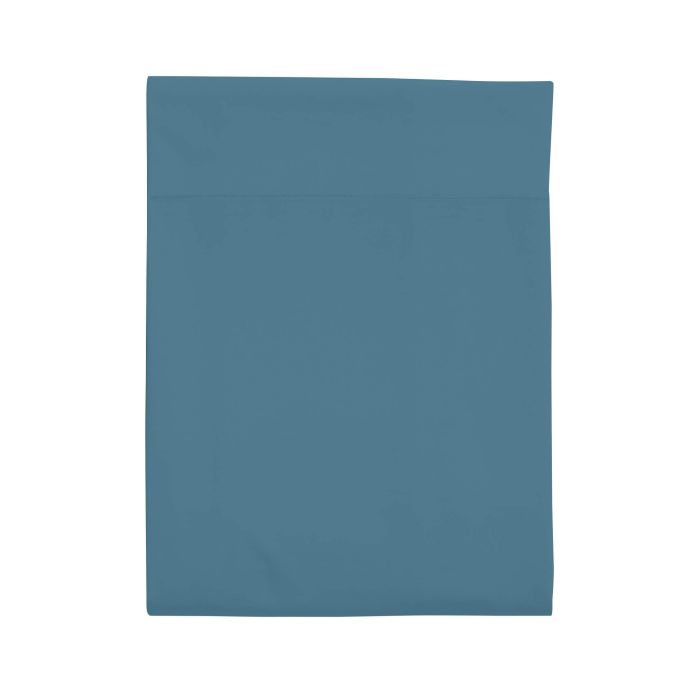 Drap plat bleu minéral 100% coton biologique Drap plat bleu minéral 100% coton biologique