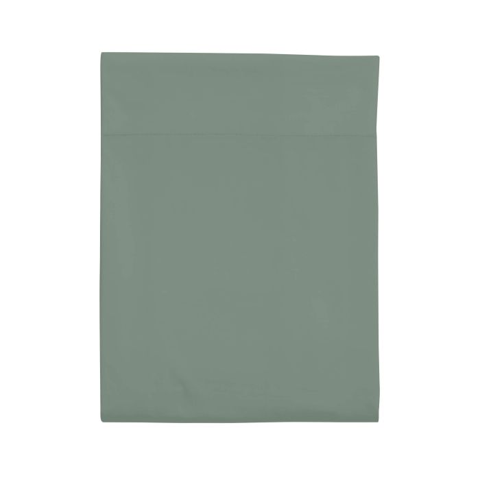 Drap plat 100% coton vert de gris Drap plat 100% coton vert de gris