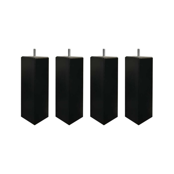 4 pieds carrés bois noir 15 cm