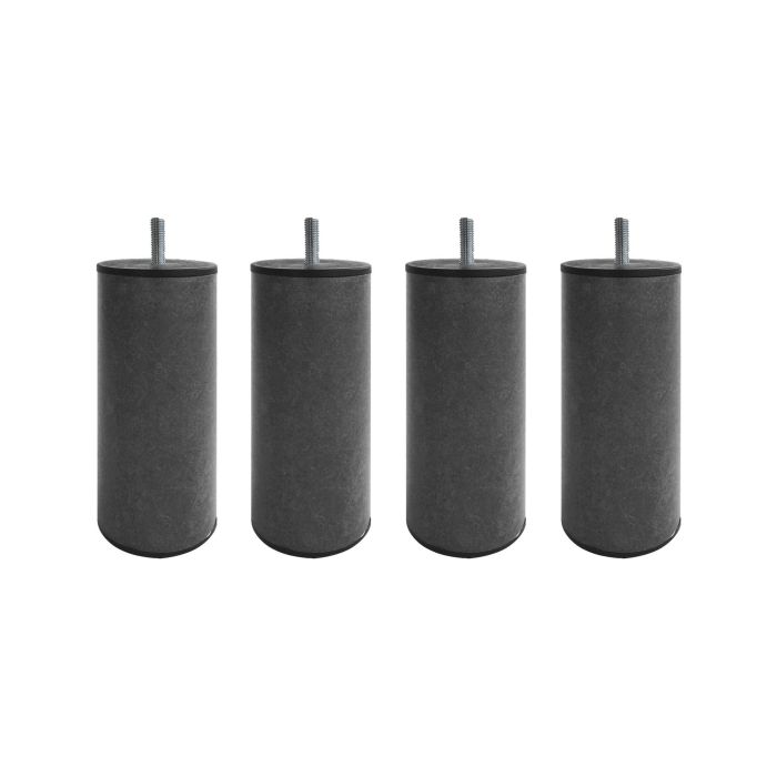 4 pieds cylindriques métal graphite 15 cm