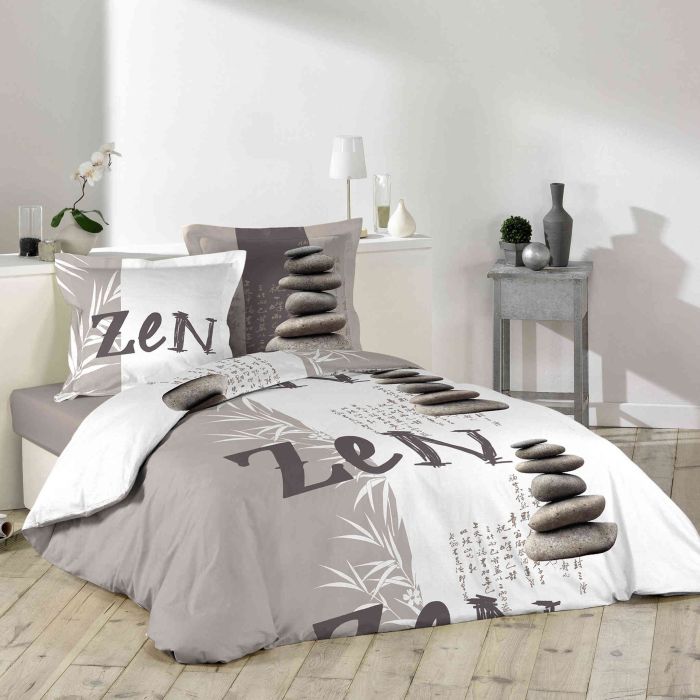 Parure de lit Galets zen 240x220 cm Parure de lit Galets zen 240x220 cm