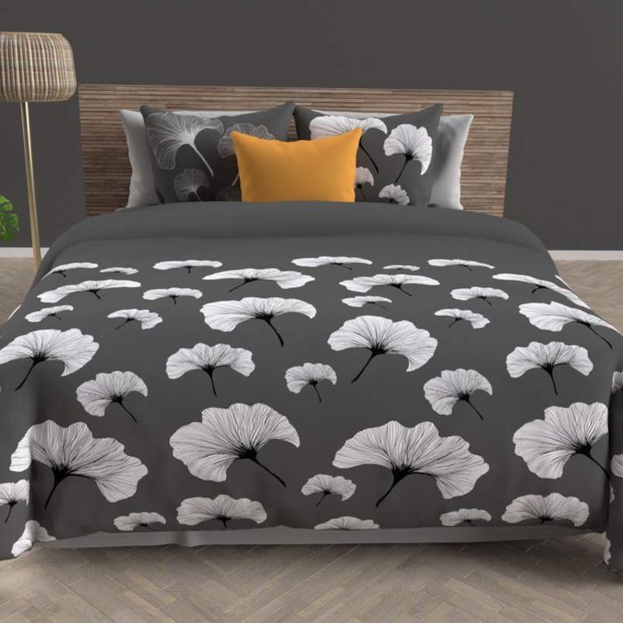 Parure de lit Ginkgo anthracite