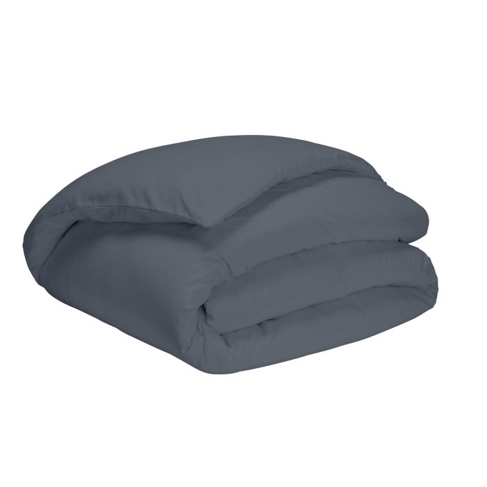 Housse de couette percale gris ardoise