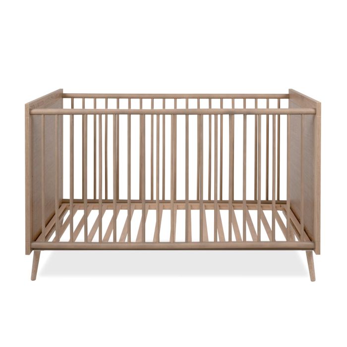 Lit bébé à barreaux en bois effet cannage - LT7085 Lit bébé à barreaux en bois effet cannage - LT7085