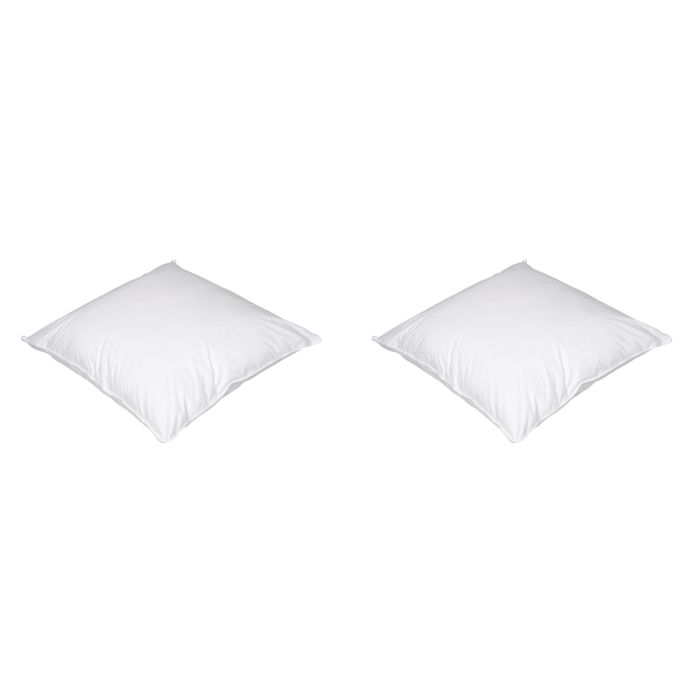 Lot de 2 oreillers luxe ferme enveloppe percale anti-acariens Someo