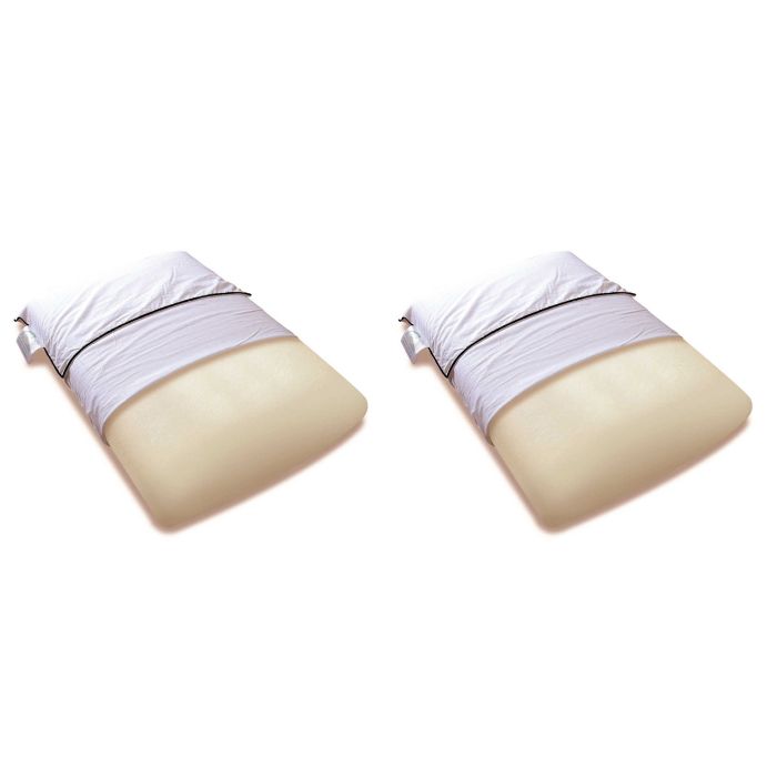 Lot de 2 oreillers mousse mémoire végétale et taies d'oreillers percale Someo