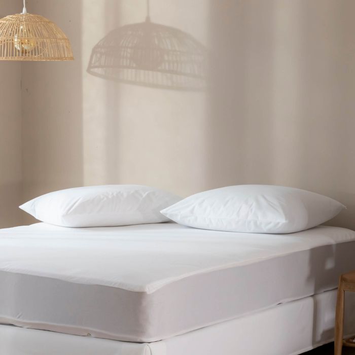 Pack protège matelas et protège oreillers molleton imperméable 100% coton bio SOMEO Pack protège matelas et protège oreillers molleton imperméable 100% coton bio SOMEO