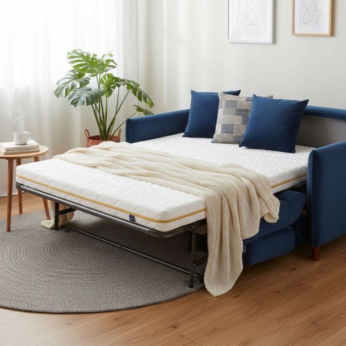 Canapé convertible avec le matelas Aurore 200 installé dessus