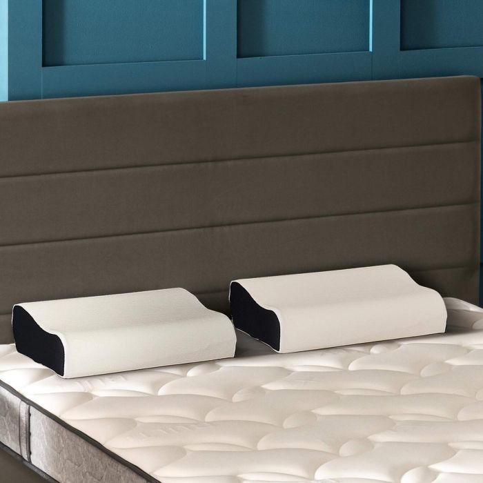 Lot de 2 oreillers ergonomiques Bultex à mémoire de forme 33x52