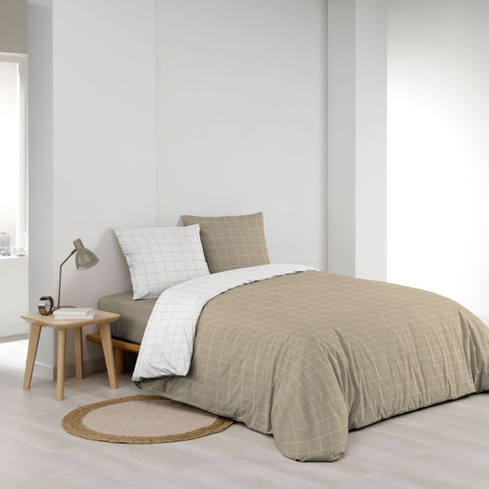 Parure de lit en coton à carreaux 200x200 Douceur d'intérieur ambiance